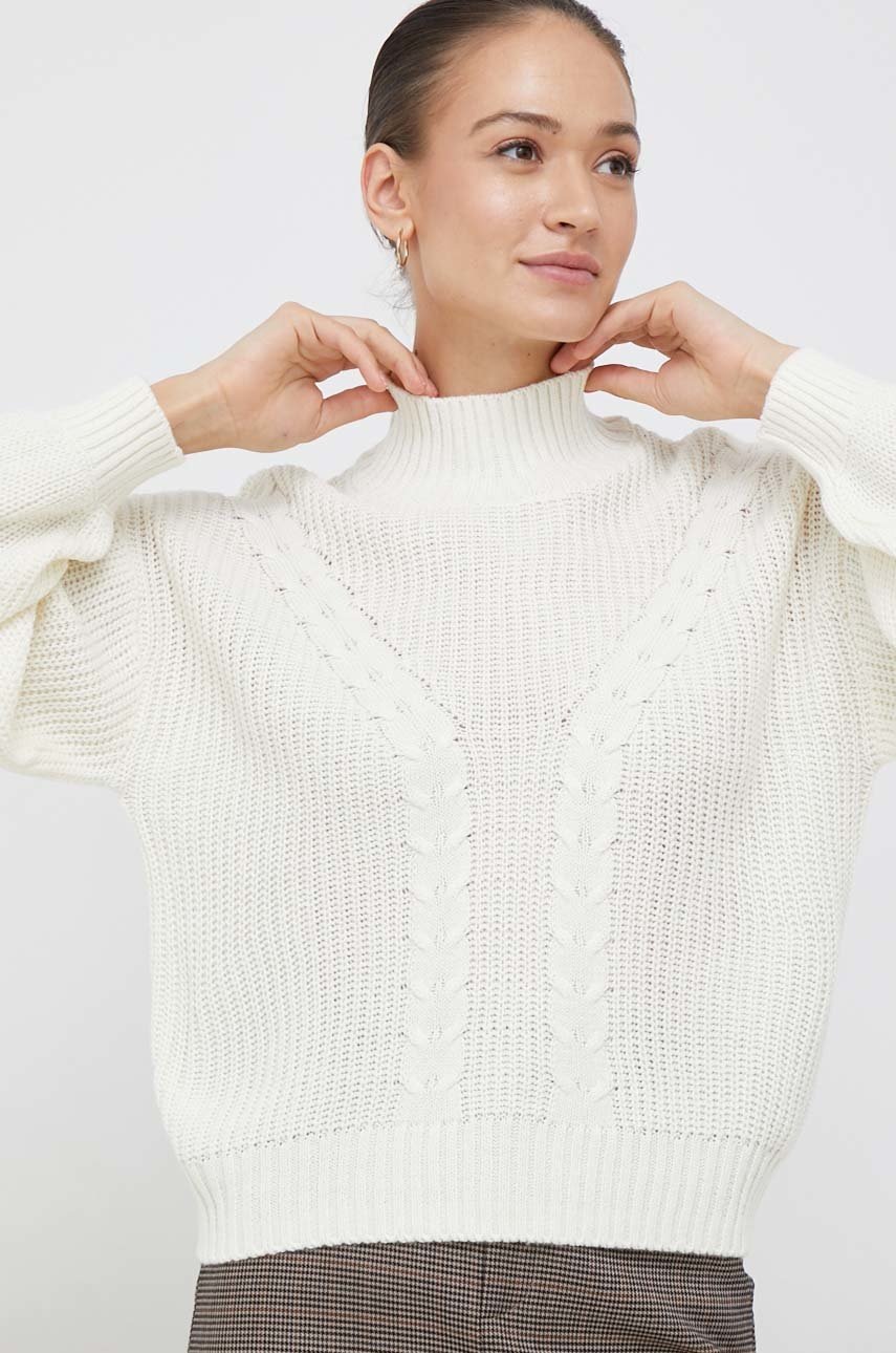 

Свитер Vero Moda женский цвет белый лёгкий с полугольфом