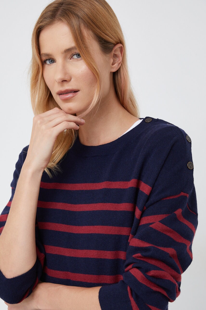 Pepe jeans pulover din amestec de lana femei, culoarea albastru marin, light