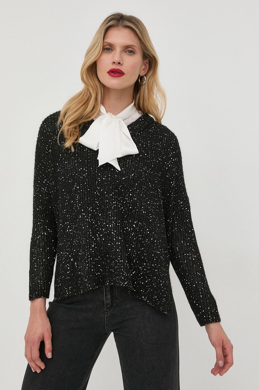 MAX&Co. sweter z domieszką wełny damski kolor czarny lekki