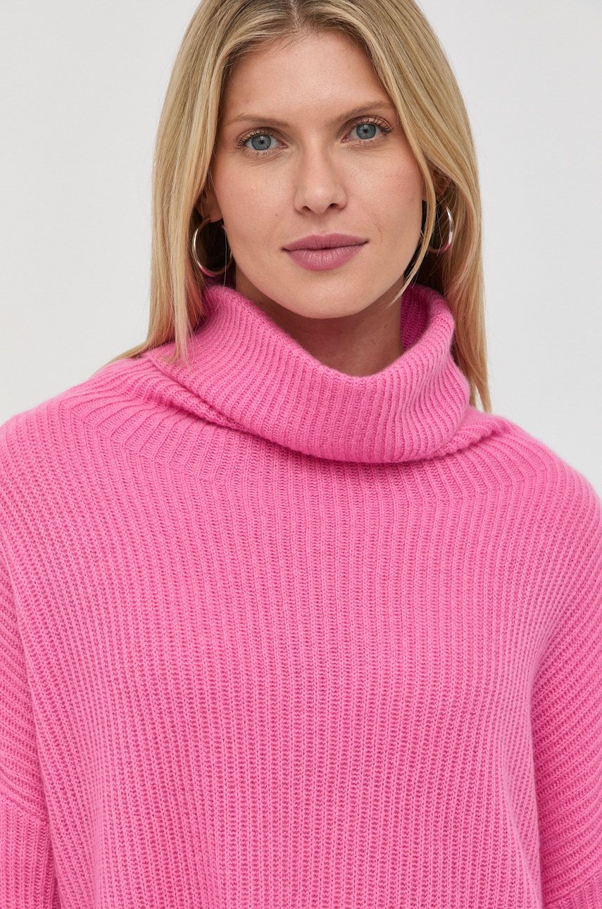 MAX&Co. pulover de casmir femei, culoarea roz, light, cu guler answear.ro