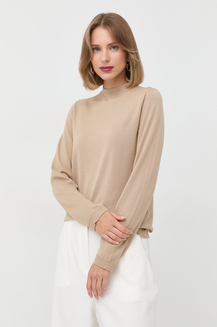 

Вълнен пуловер Max Mara Leisure дамски в бежово от лека материя, Бежов
