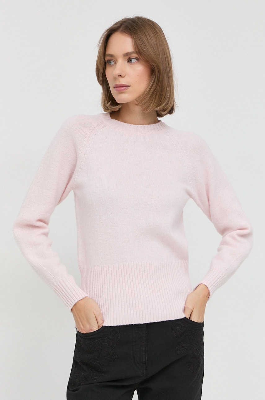 Max mara leisure pulover de lana femei, culoarea roz,