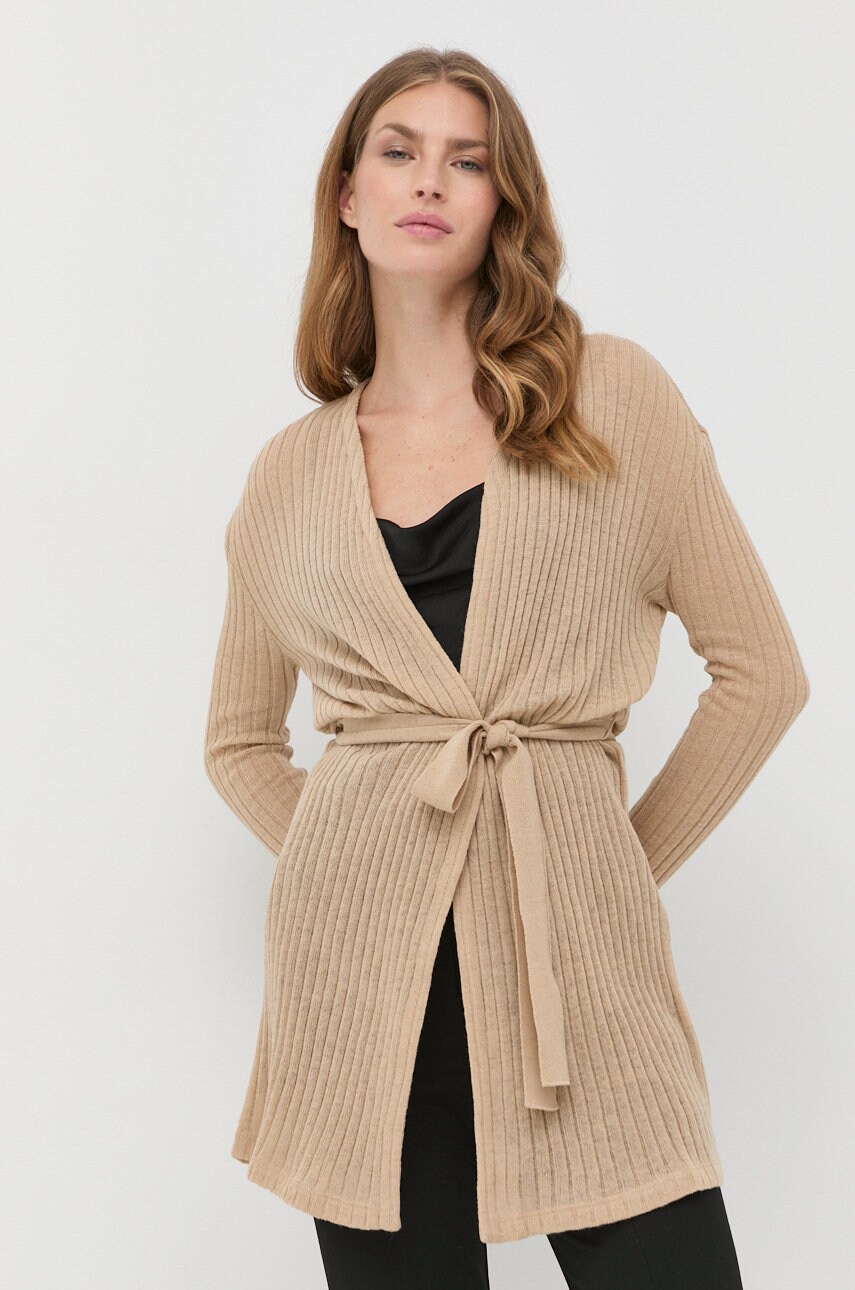 

Шерстяной кардиган Max Mara Leisure женский цвет бежевый лёгкий