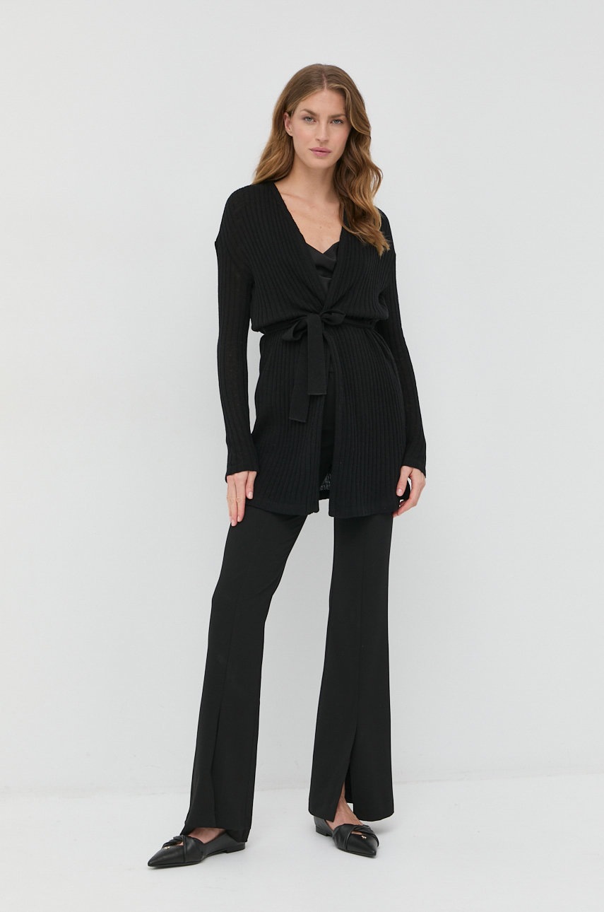 

Шерстяной кардиган Max Mara Leisure женский цвет чёрный лёгкий