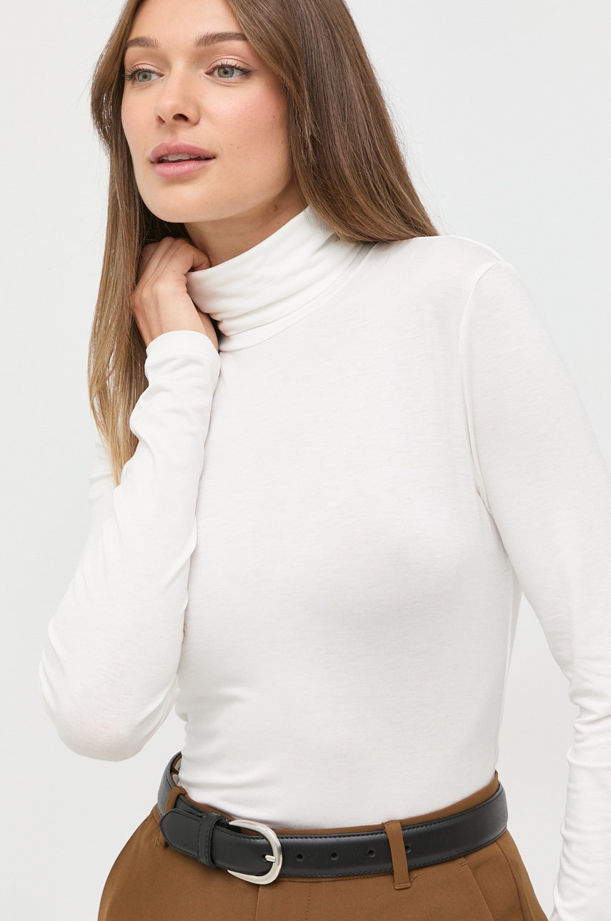

Блуза с дълги ръкави Max Mara Leisure в бяло с поло, Бял
