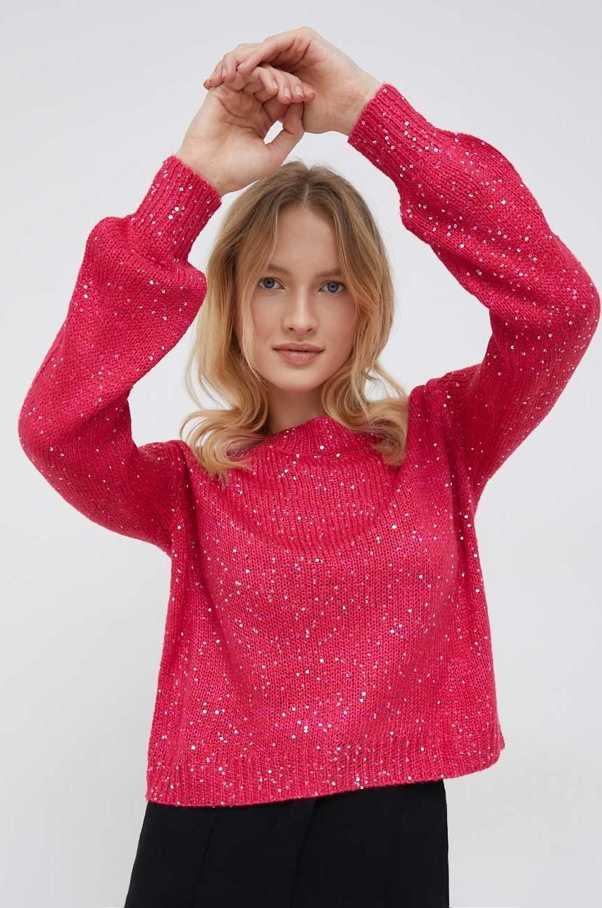 

Пуловер Vero Moda дамски в розово от лека материя, Розов