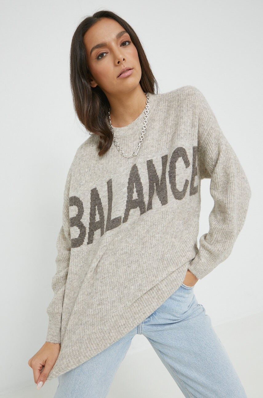 Noisy may pulover din amestec de lana balance femei, culoarea gri, light