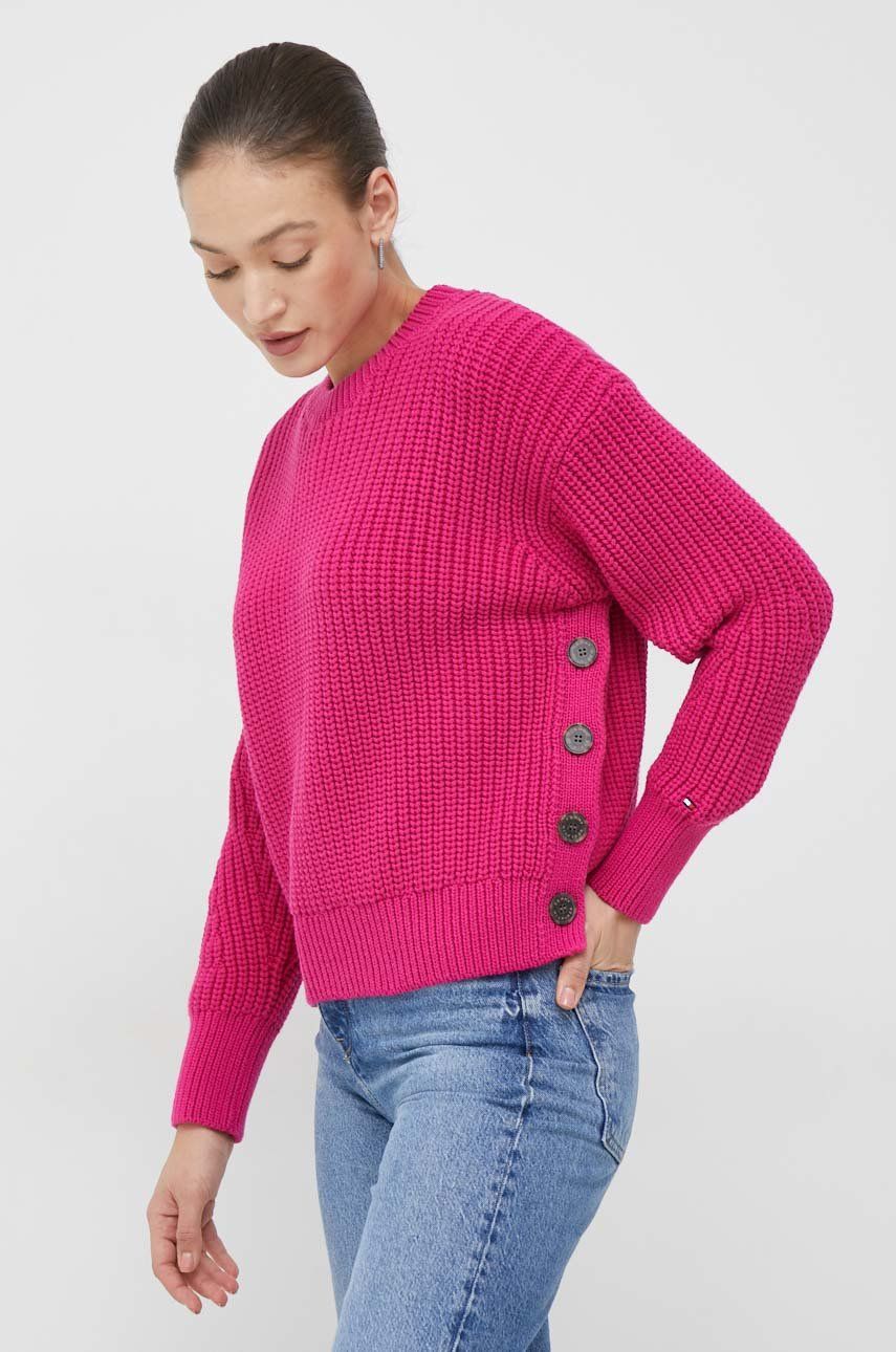 Tommy Hilfiger sweter damski kolor różowy ciepły