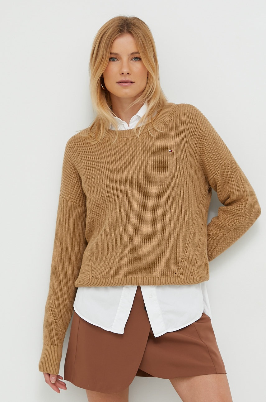 

Свитер Tommy Hilfiger женский цвет коричневый