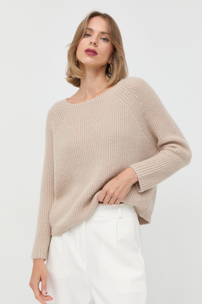 Weekend Max Mara pulover din amestec de lana femei, culoarea bej, light