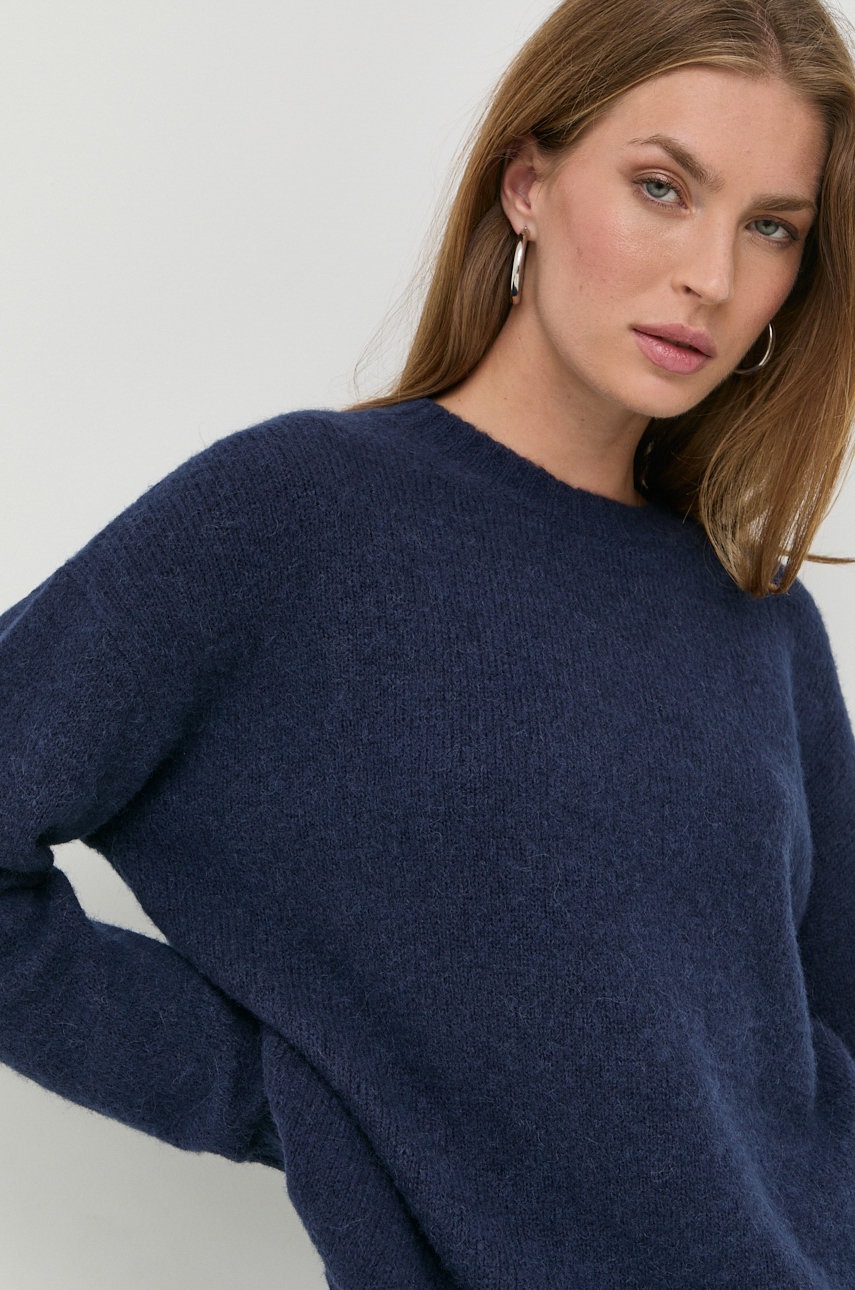 

Вълнен пуловер Weekend Max Mara дамски в тъмносиньо от лека материя, Тъмносин