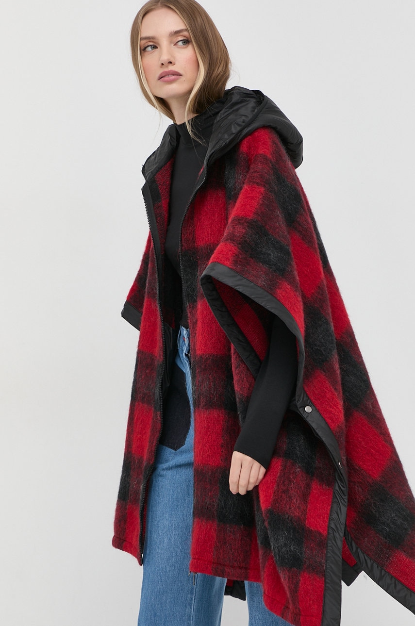 Weekend max mara poncho de lana culoarea rosu