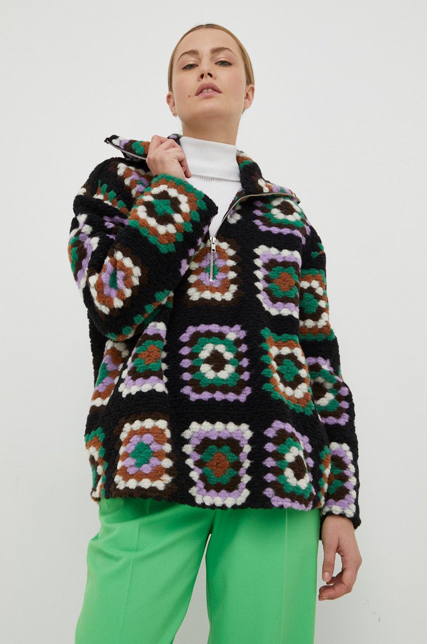 Samsoe Samsoe pulover de lana femei, culoarea negru, călduros, cu guler 2023 ❤️ Pret Super answear imagine noua 2022