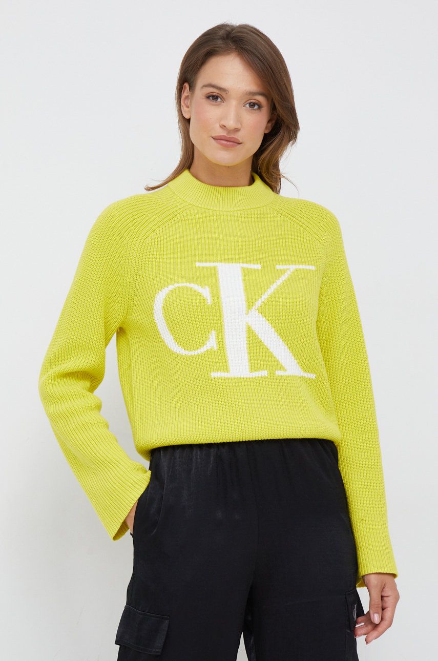 Calvin Klein Jeans sweter damski kolor żółty