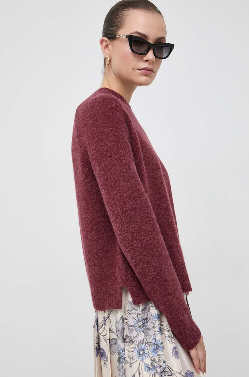BOSS pulover din amestec de lana femei, culoarea bordo