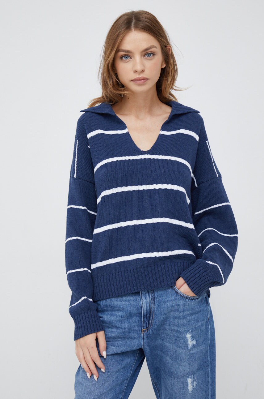 United colors of benetton pulover femei, culoarea albastru marin,