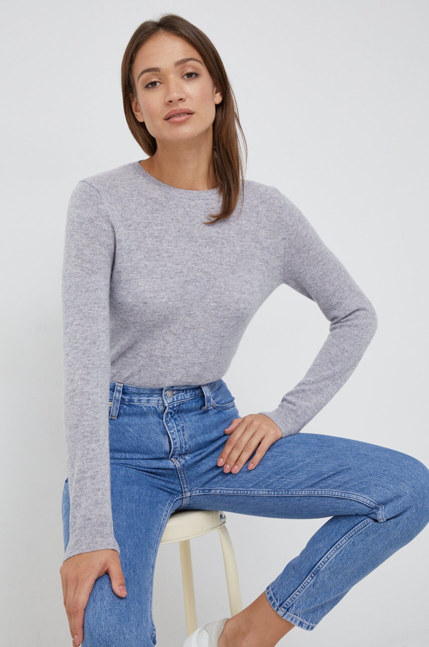 United colors of benetton pulover de lana femei, culoarea gri, light