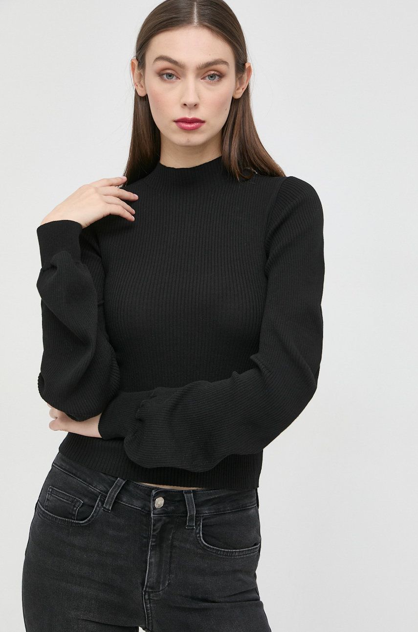 Miss Sixty Pulover Femei, Culoarea Negru, Light, Cu Turtleneck