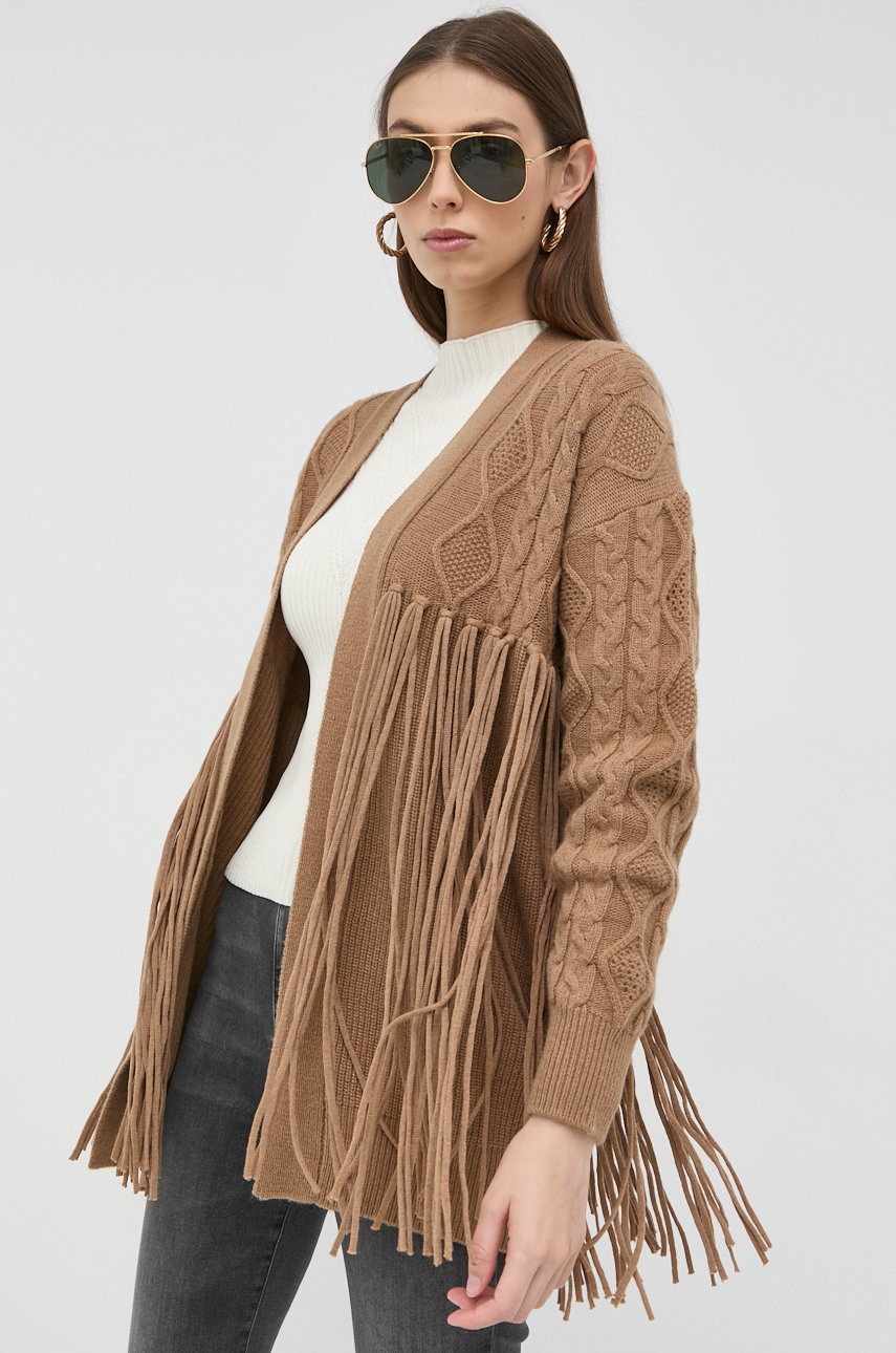 

Вълнена жилетка Pinko в бежово от лека материя, Бежов