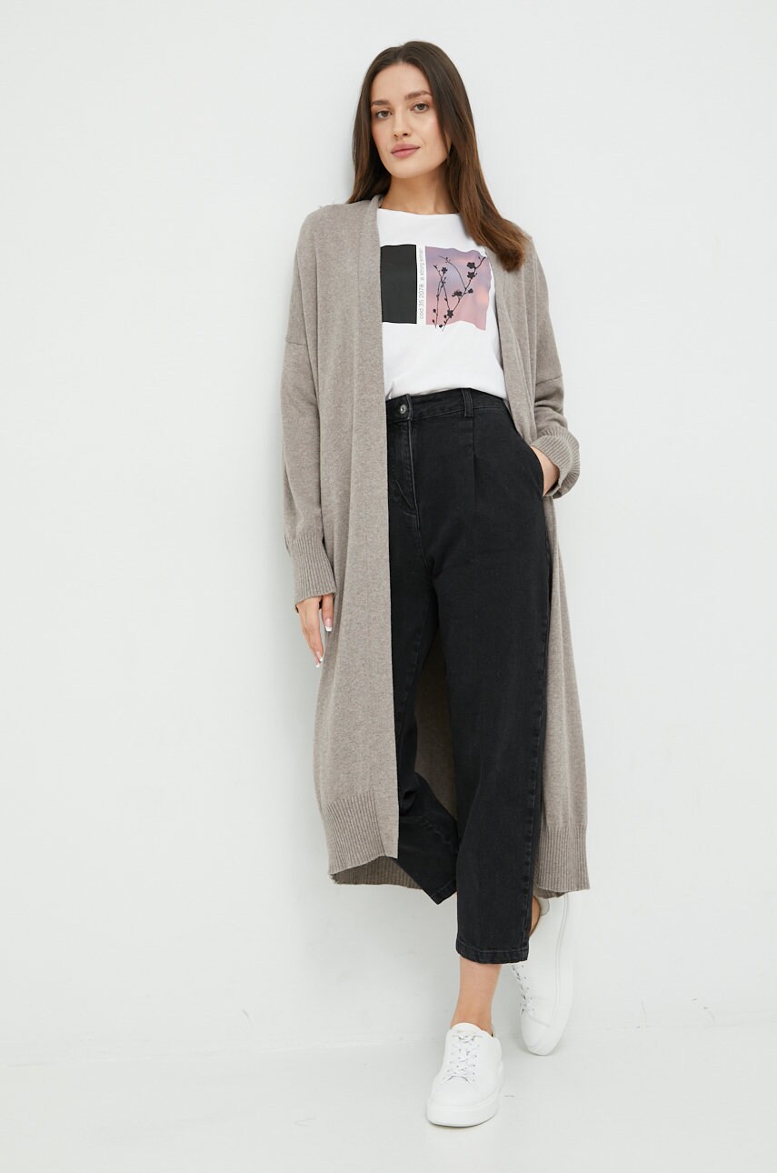 United colors of benetton cardigan din amestec de casmir femei, culoarea gri, light