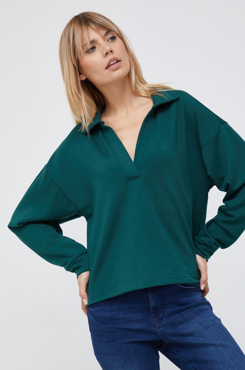 GAP bluza femei, culoarea verde, neted