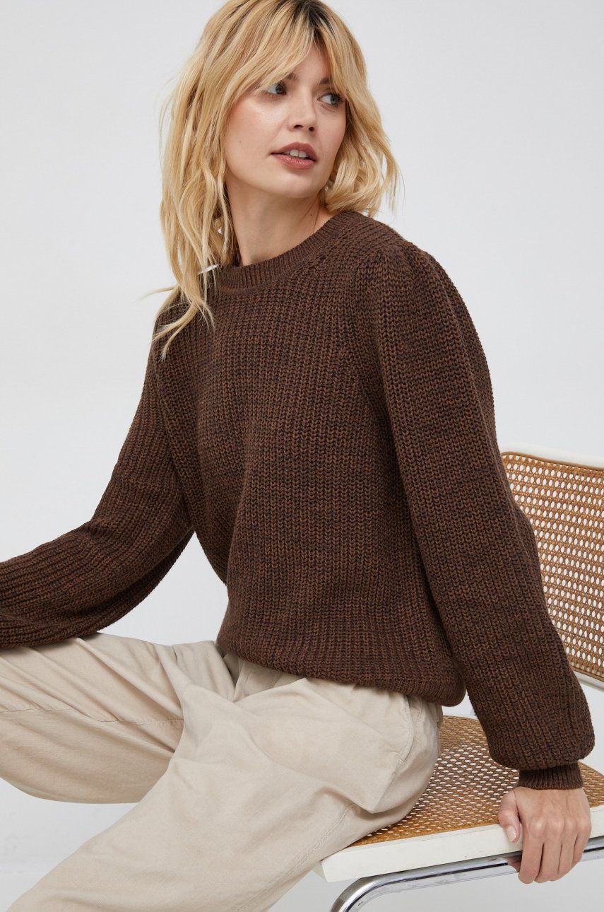 GAP pulover de bumbac femei, culoarea maro, călduros