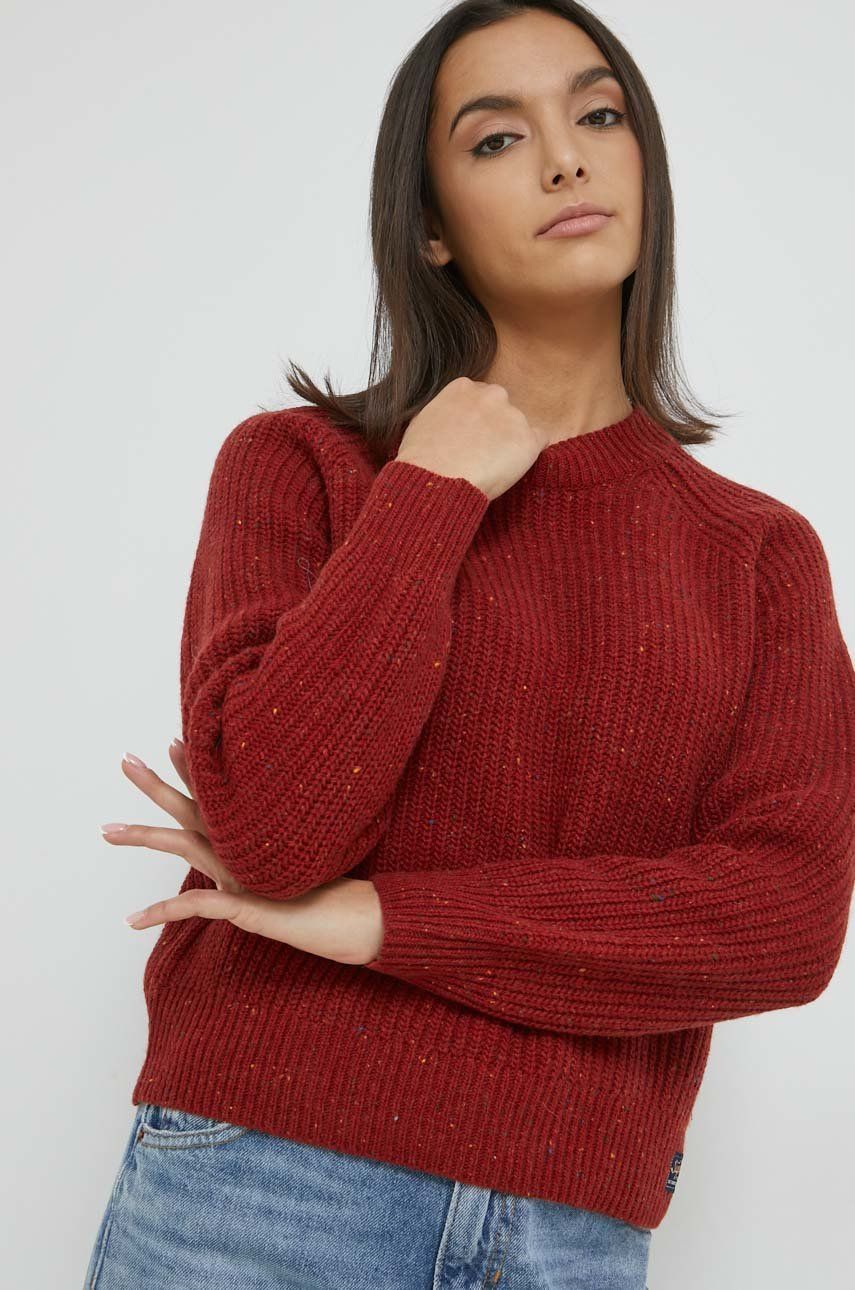 Superdry pulover de lana femei, culoarea rosu, answear.ro imagine noua