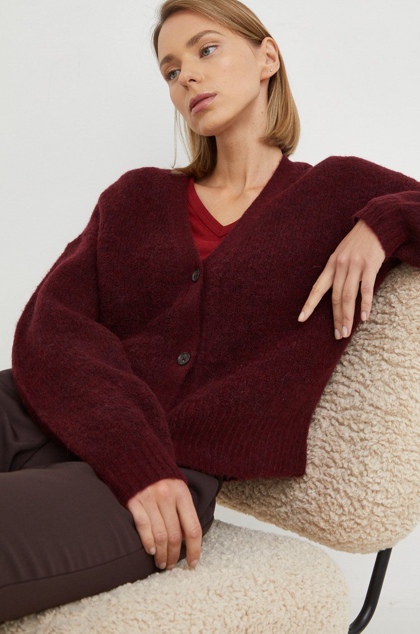 Marc O’Polo cardigan din lana femei, culoarea bordo, light answear.ro imagine noua gjx.ro