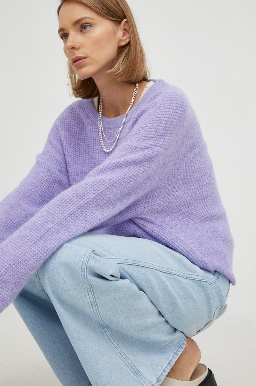Marc O'Polo pulover de lana Denim femei, culoarea violet, light image
