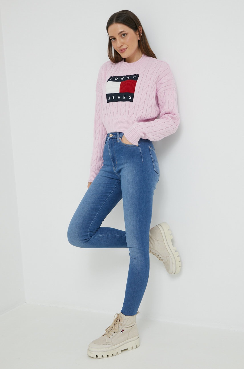 

Светр Tommy Jeans жіночий колір фіолетовий