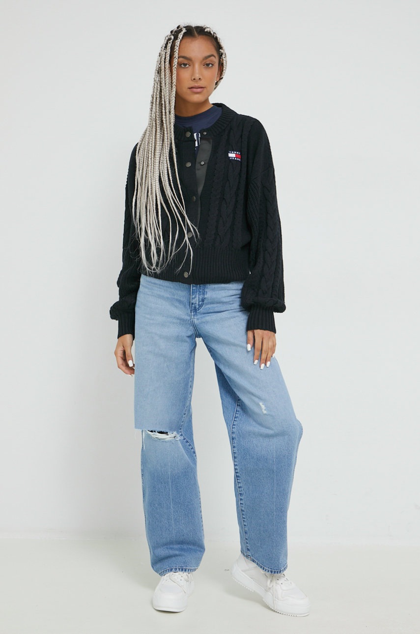 

Джемпер Tommy Jeans женский цвет чёрный тёплый