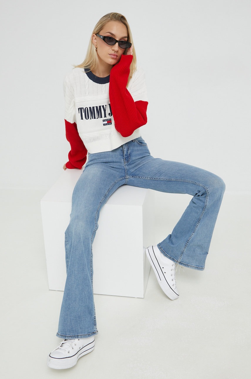 

Светр Tommy Jeans жіночий колір білий