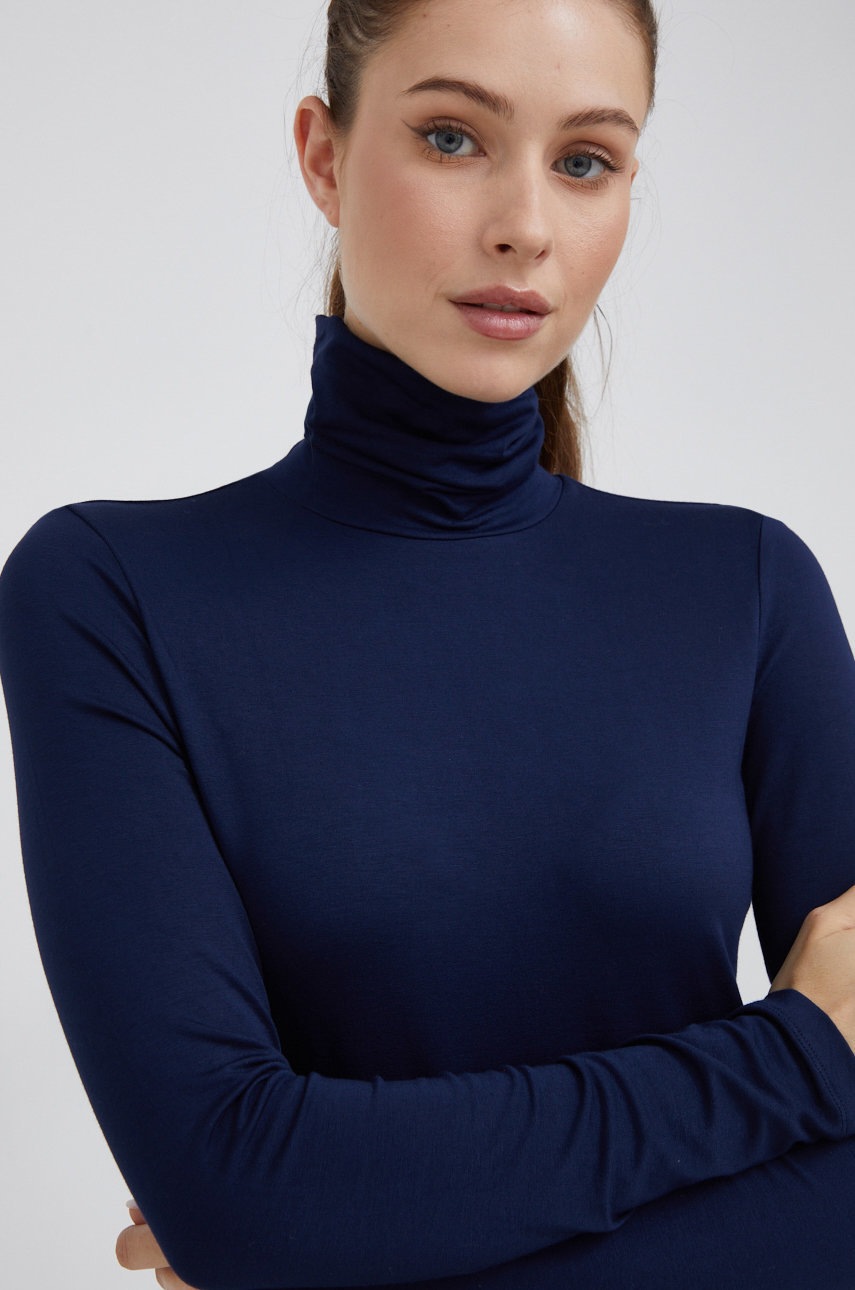 

Блуза с дълги ръкави Lauren Ralph Lauren в тъмносиньо с поло, Тъмносин