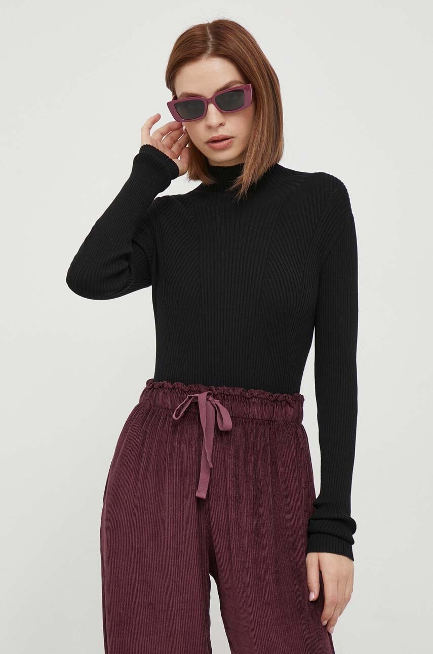 Joop! pulover femei, culoarea negru, light, cu turtleneck