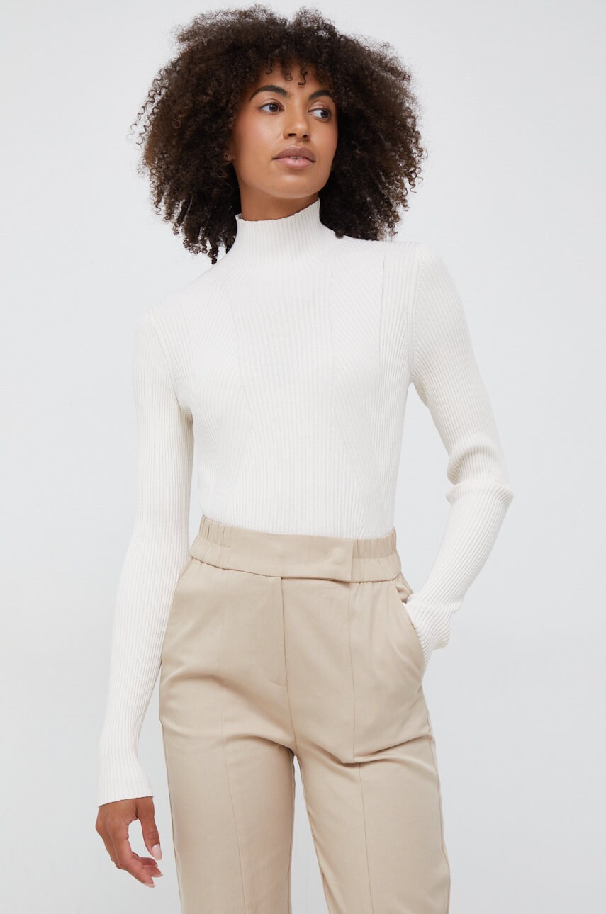Joop! pulover femei, culoarea bej, light, cu turtleneck