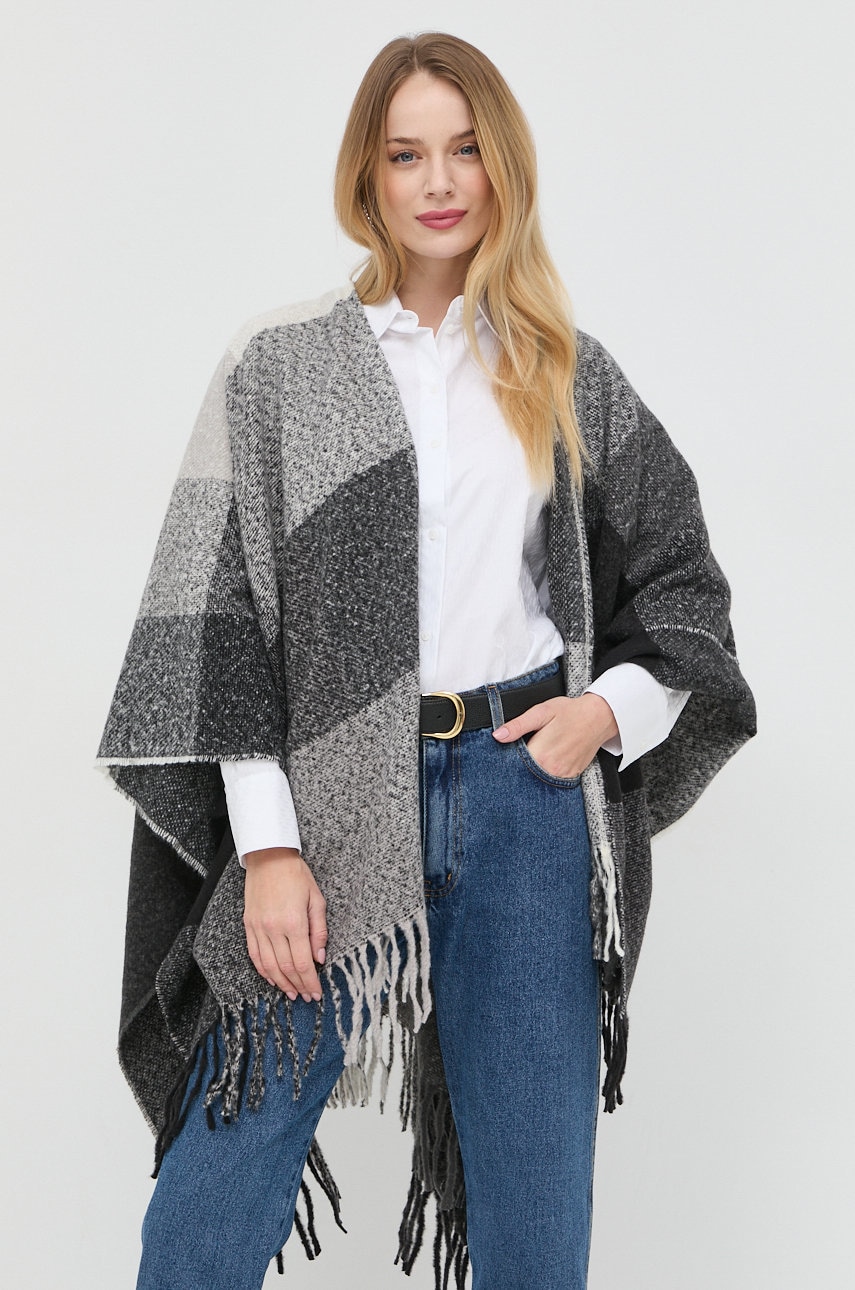 Morgan poncho culoarea gri, light