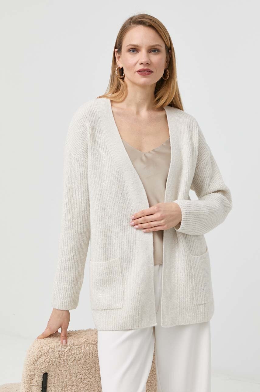 Morgan cardigan din amestec de lana femei, culoarea bej