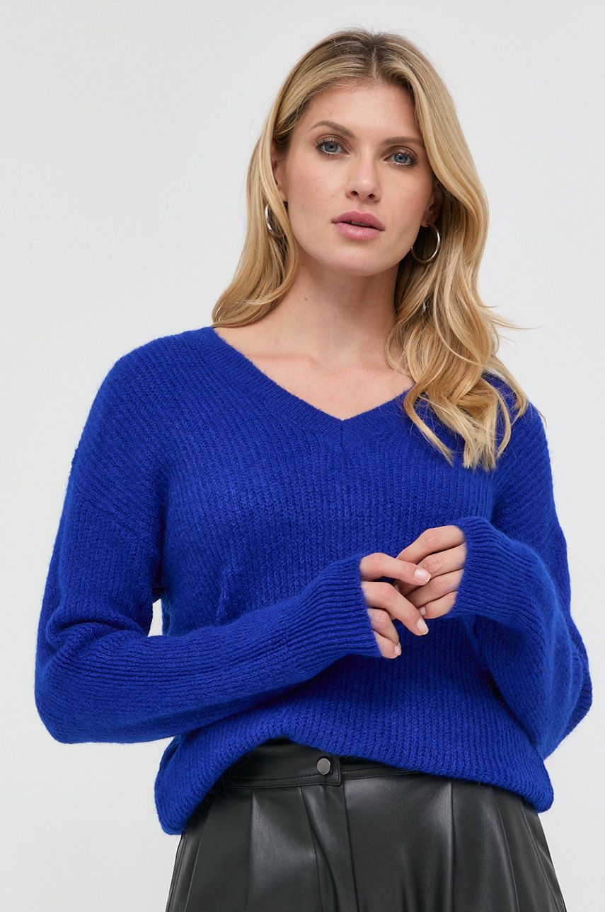 Morgan pulover din amestec de lana femei, culoarea albastru marin, light Albastru imagine noua gjx.ro