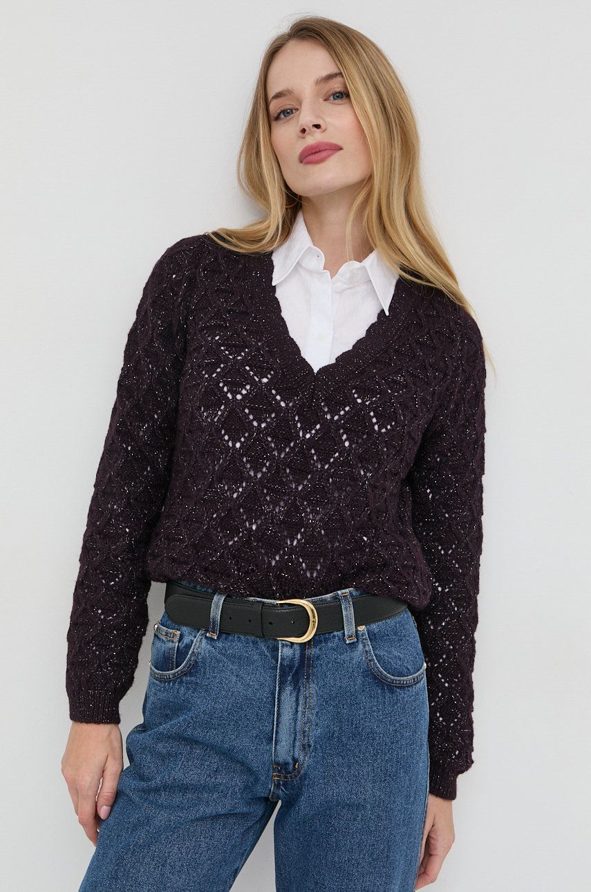 Morgan pulover din amestec de lana femei, culoarea violet, light Amestec imagine megaplaza.ro