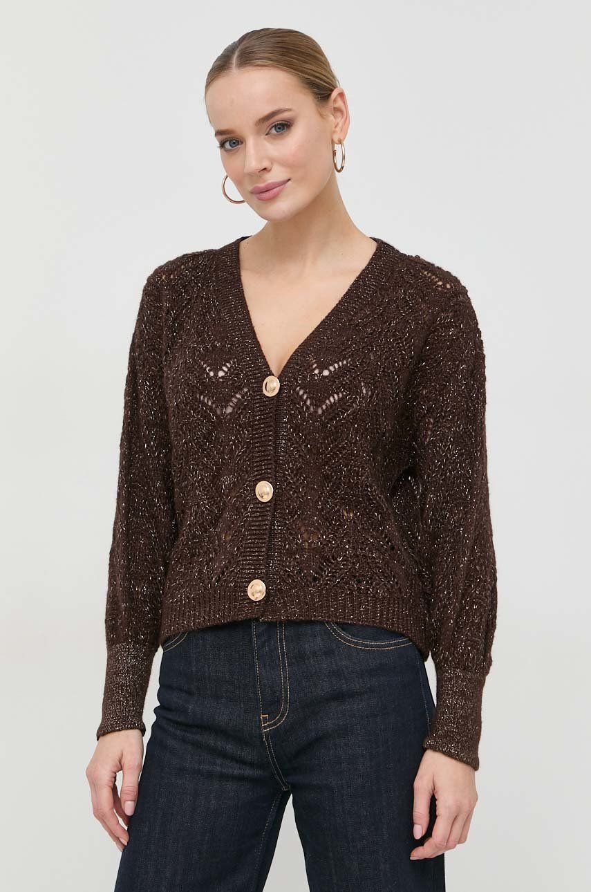 Morgan Cardigan Din Amestec De Lana Femei, Culoarea Maro, Light