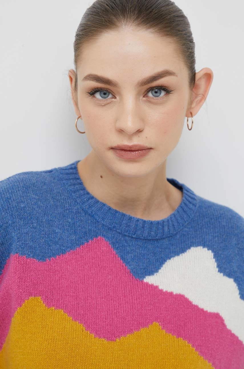 

Вълнен пуловер United Colors of Benetton дамски в синьо от лека материя, Син