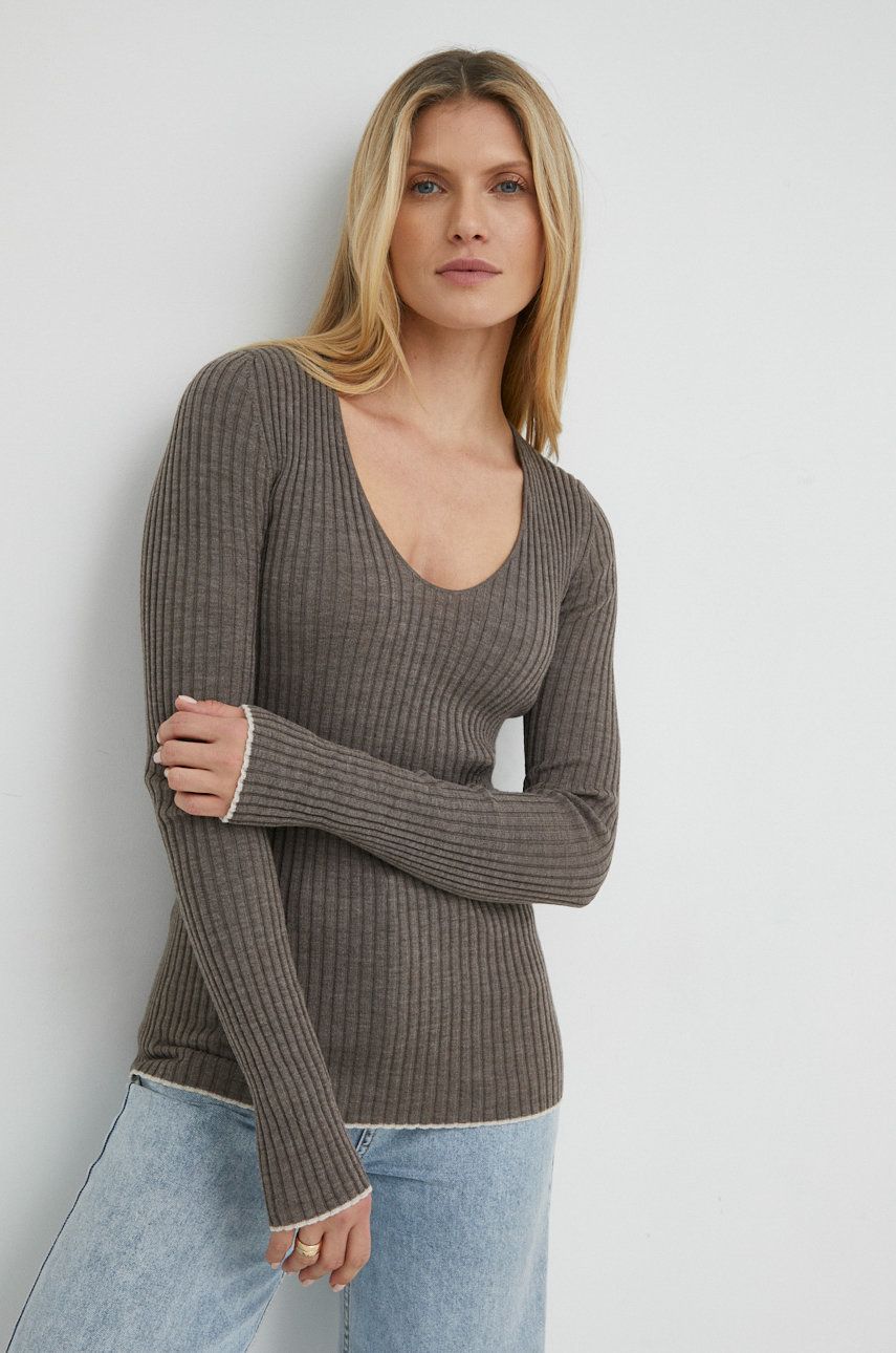 By Malene Birger pulover de lana Rione femei, culoarea maro, light answear.ro