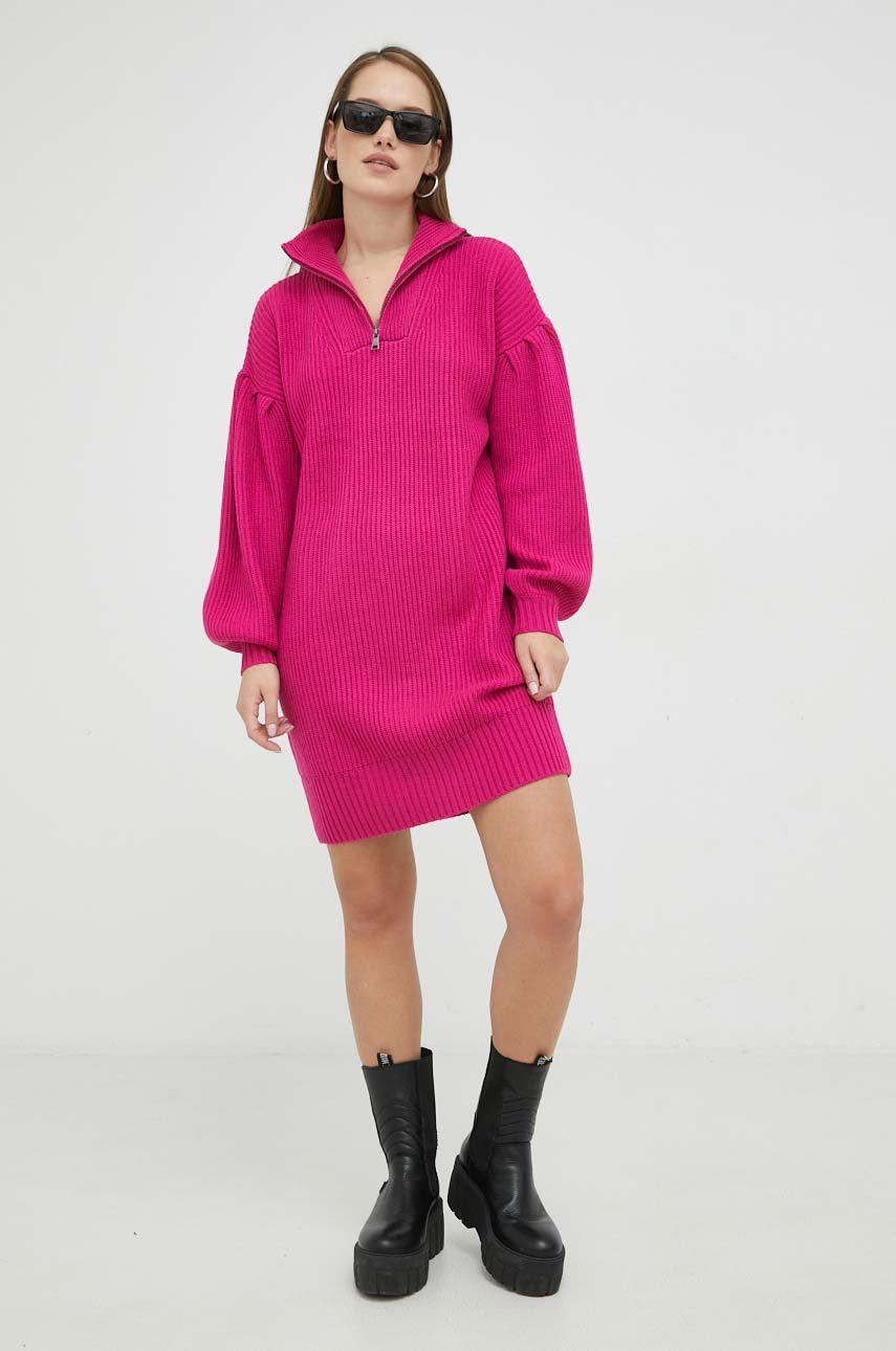 Karl Lagerfeld rochie din amestec de lana culoarea roz, mini, oversize 2023 ❤️ Pret Super answear imagine noua 2022
