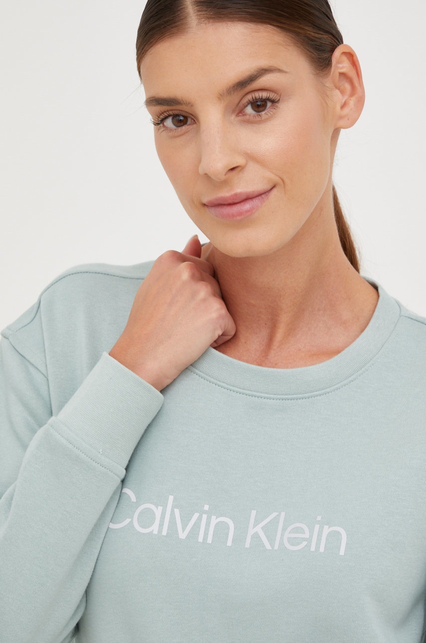 

Суичър за трениране Calvin Klein Performance в тюркоазено с принт, Тюркоазен