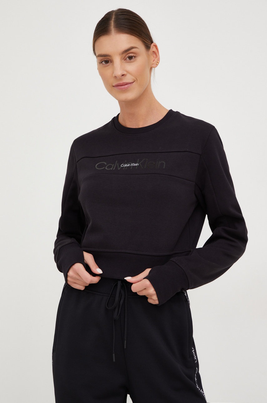 

Суичър за трениране Calvin Klein Performance в черно с принт, Черен