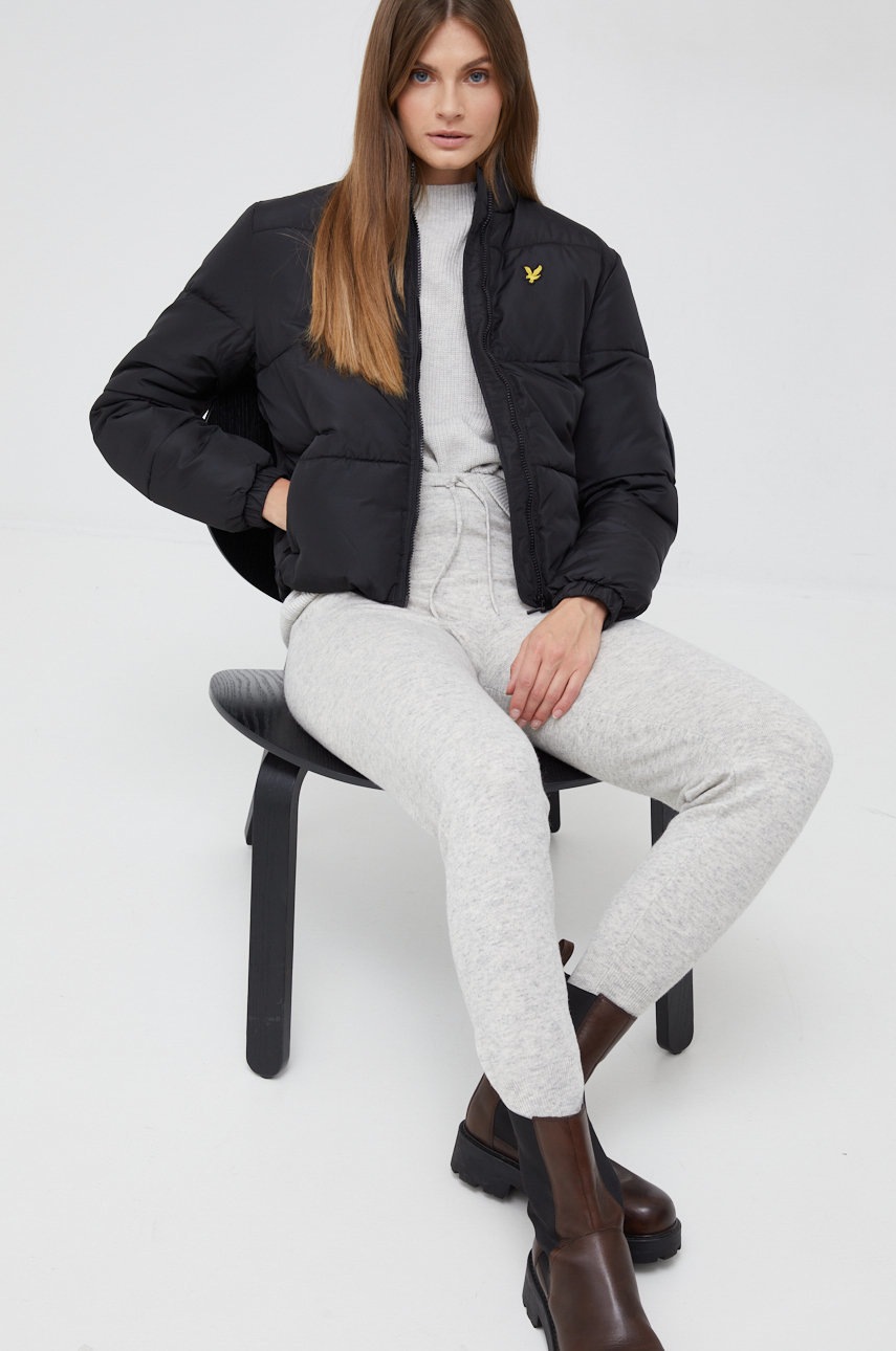 

Свитер с примесью шерсти Lyle & Scott женский цвет серый с полугольфом