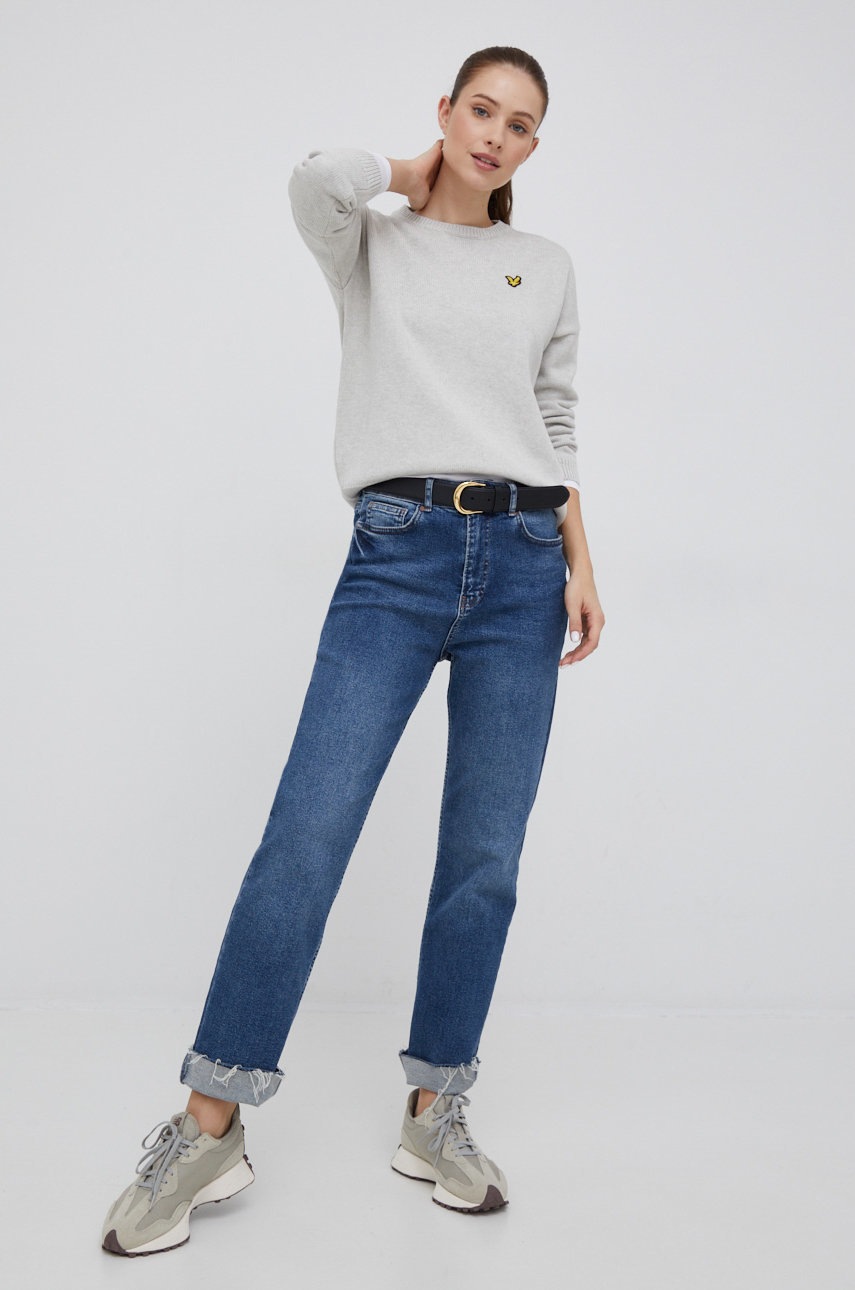 

Хлопковый свитер Lyle & Scott женский цвет серый