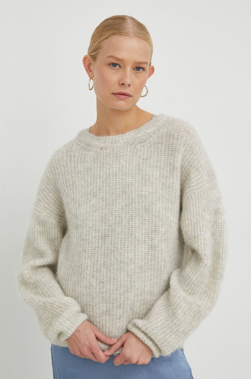 American Vintage pulover din amestec de lana femei, culoarea bej, călduros American Vintage imagine noua