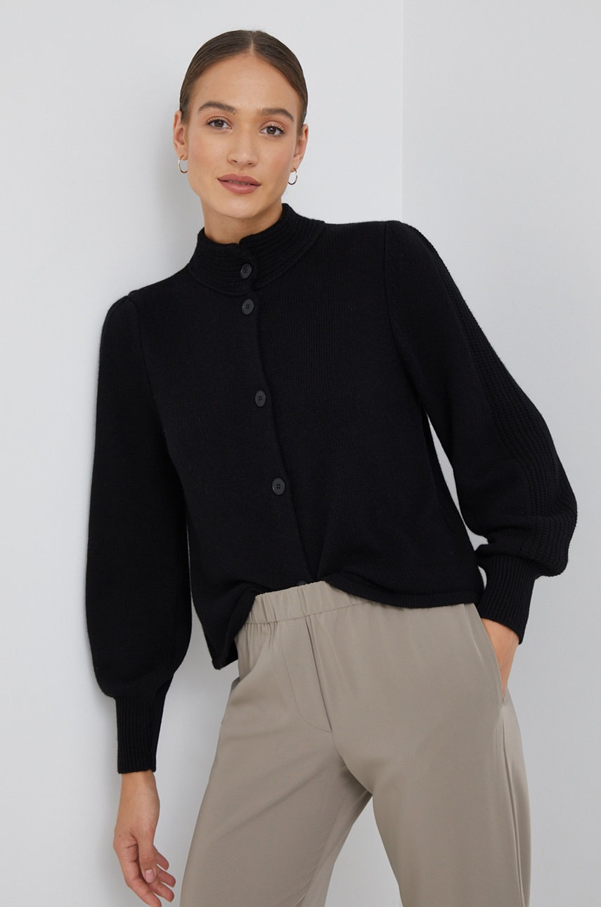 

Жилетка с кашмир Sisley в черно, Черен