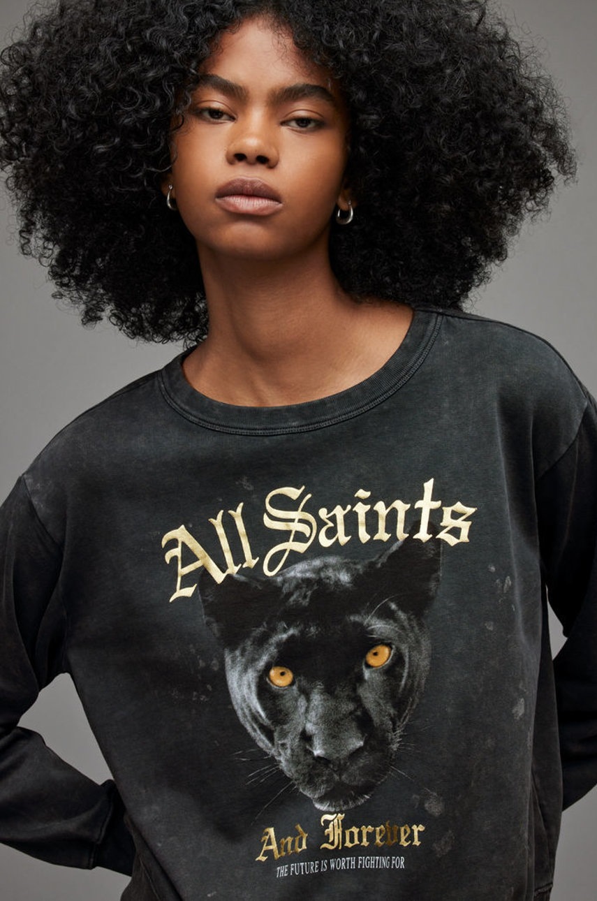 

Хлопковая кофта AllSaints женский цвет чёрный